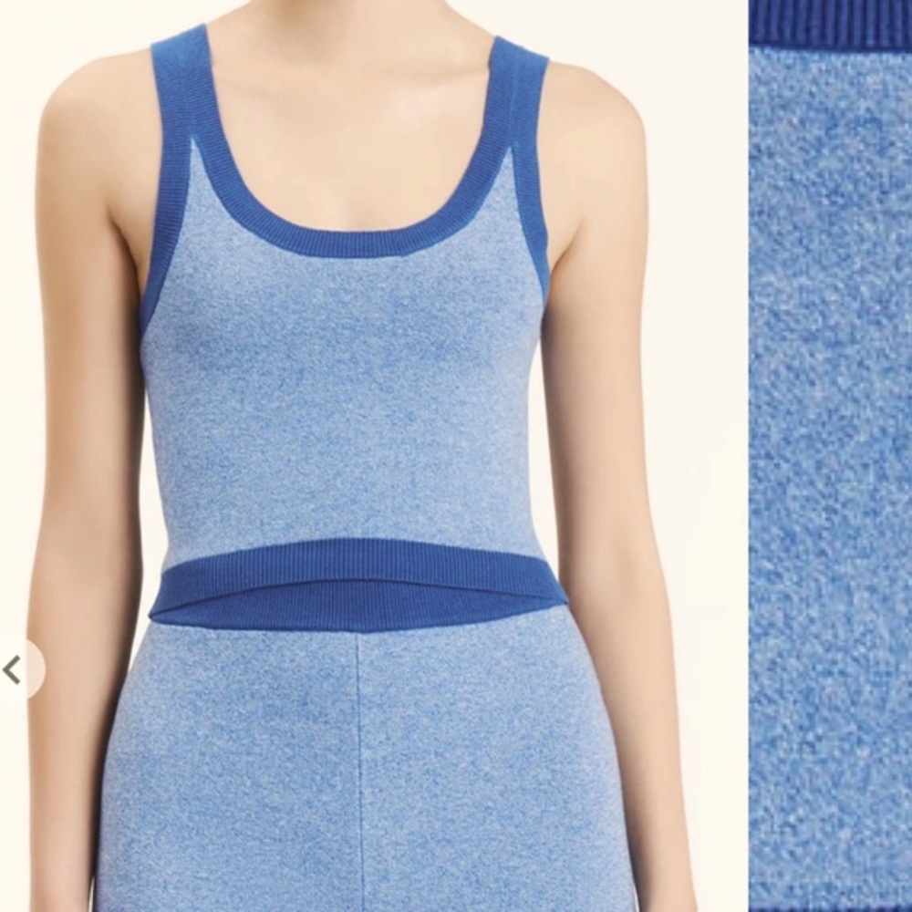Nude Lucy Active Knit Tank, Pacific Blue, size S NWT